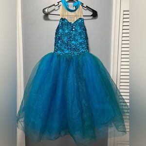Costume Gallery Blue Sequin Dance Costume Dress Women’s Size Small Adult